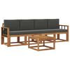 vidaXL Buiten bankenset met kussen 5 pcs Natuurlijk en Antraciet