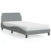 vidaXL Bed met matras "Dover" stof lichtgrijs 100x200 cm