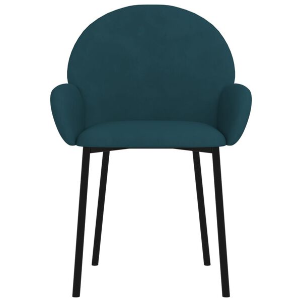 vidaXL Eetkamerstoelen 2 st fluweel blauw