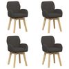 vidaXL Draai Eetstoelen 4 st Boucl&eacute; Donkergrijs 54 x 58 x 87 cm