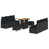 vidaXL Tuin Sofa Set 9 st Zwart Poly riet