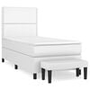 vidaXL Boxspring met matras kunstleer wit 100x200 cm