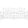 vidaXL Bedframe met hoofd- en voeteneinde metaal wit 193x203 cm