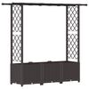 vidaXL Verhoogd Bed met Trellis en Dak Bruin 162,5 x 40 x 136 cm PP