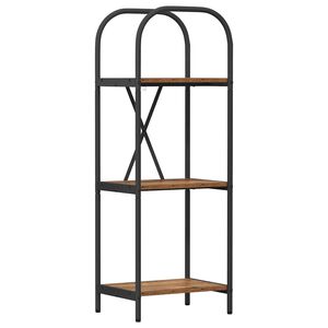 vidaXL Boekenkast 3-laags 40 x 30 x 109 cm Bewerkt hout Oudhout