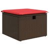 vidaXL 4-delige Loungeset met kussens poly rattan bruin