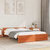 vidaXL Bedframe Wasbruin 205.5 x 95.5 x 51 cm Massief grenenhout