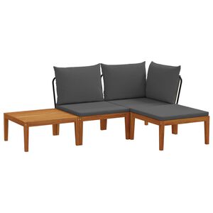 vidaXL 4 st Massief acaciahout & touw Naturel