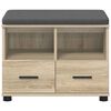 vidaXL Halbank met kussen met lade Sonoma Eiken 60 x 38 x 46 cm