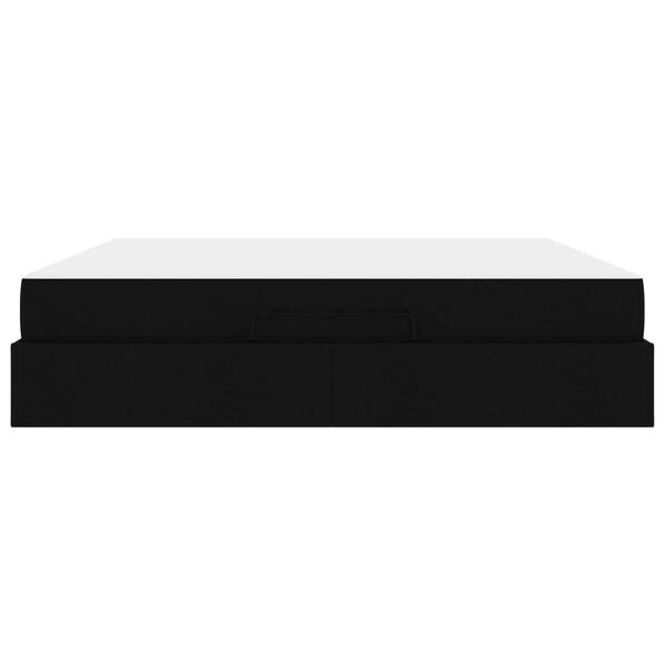 vidaXL Bedframe met matras met matras 2 pcs Zwart Stof