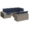 vidaXL 11-delige Loungeset met kussens poly rattan grijs