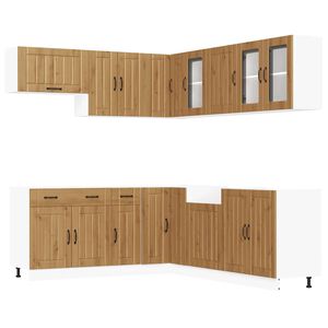 vidaXL 11-delige Keukenkastenset Lucca bewerkt hout artisanaal eiken