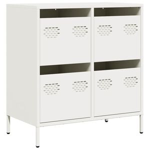 vidaXL Dressoir 68x39x73,5 cm koudgewalst staal wit