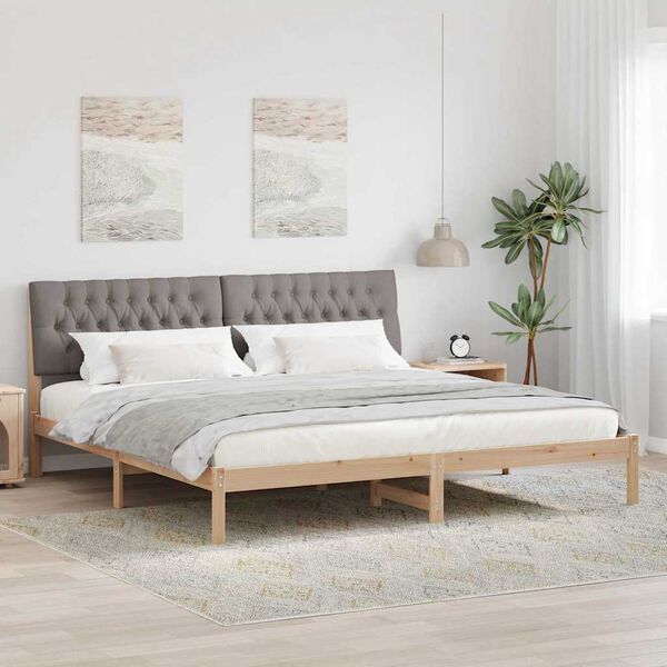 vidaXL Bedframe met Gevoerd Hoofdgedeelte Bruin 200 x 200 cm