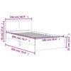 vidaXL Bedframe met hoofdbord en LED grijs sonoma eiken 100x200 cm