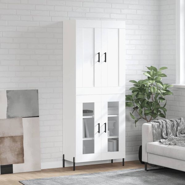 vidaXL Hoge kast 69,5x34x180 cm bewerkt hout wit
