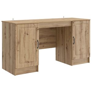 vidaXL Bureau Artisanaal eiken 142,5 x 50 x 75 cm Bewerkt hout