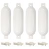 vidaXL Bootstootkussens 4 st &Oslash; 14x50 cm PVC wit