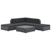 vidaXL 6-delige Loungeset met kussens poly rattan zwart