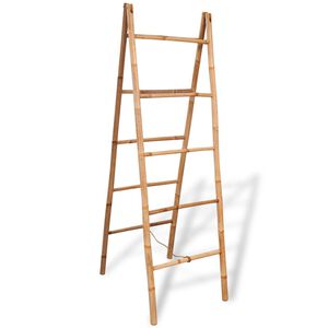 vidaXL Dubbele handdoekenladder met 5 tredes 50x160 cm bamboe