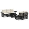 vidaXL Tuinbankenset 6 st Zwart 55 x 55 x 37 cm poly rattan
