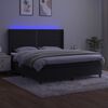 vidaXL Boxspring met matras en LED fluweel zwart 180x200 cm