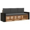 vidaXL Sofa-Sets met kussen 3 pcs Massief Acaciahout