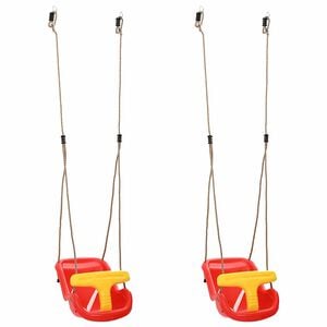 vidaXL Babyschommel 2 st Rood 36 x 43 x 42 cm Kunststof