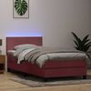 vidaXL Boxspring met matras en LED fluweel roze 80x220 cm