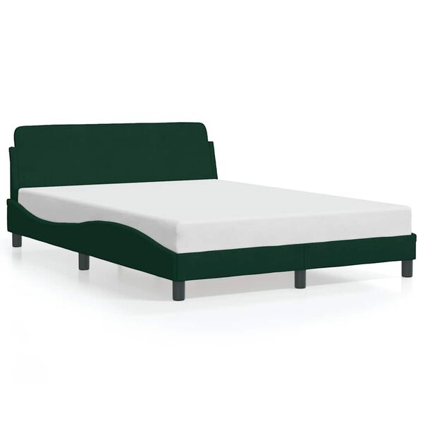 vidaXL Bedframe "Dover" 140x200 cm fluweel donkergroen