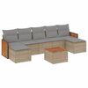 vidaXL 8-delige Loungeset met kussens poly rattan beige