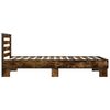 vidaXL Bedframe bewerkt hout en metaal gerookt eikenkleurig 75x190 cm