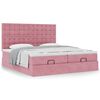 vidaXL Ottoman bed met matrassen 180x200cm fluweel roze