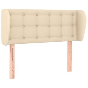 vidaXL Hoofdbord met randen 83x23x78/88 cm stof cr&egrave;mekleurig