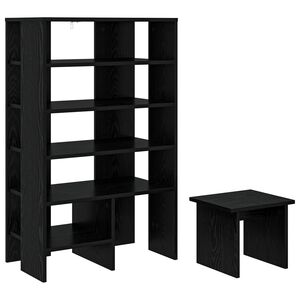 vidaXL Schoenenkast met plank 2 pcs Zwart Eiken Bewerkt hout