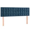 vidaXL Boxspring met matras fluweel donkerblauw 140x200 cm