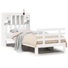 vidaXL Bed met boekenkast zonder matras grenenhout wit 75x190 cm