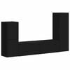 vidaXL Tv-meubelset 4 pcs Zwart Bewerkt hout