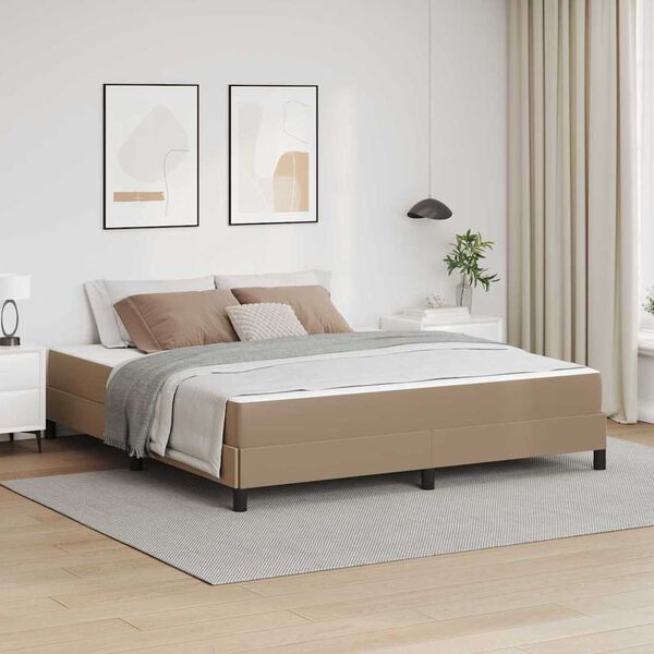 vidaXL Bedframe met matras Cappuccino 180 x 200 cm Stof