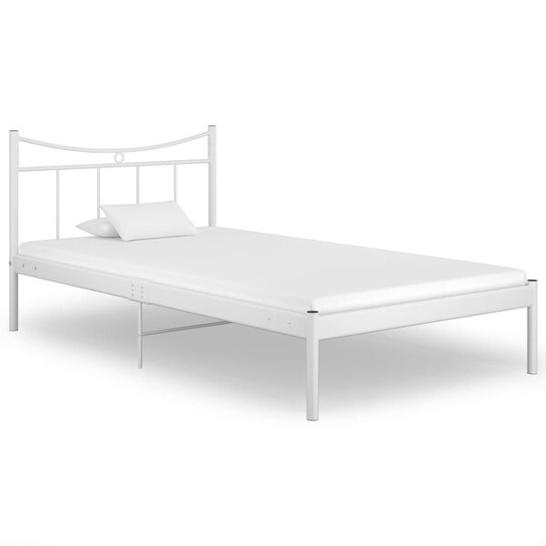 vidaXL Bedframe metaal wit 100x200 cm