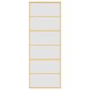 vidaXL Schuifdeur 76x205 cm mat ESG-glas en aluminium goudkleurig