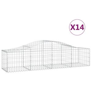 vidaXL Schanskorven 14 st gewelfd 200x50x40/60 cm gegalvaniseerd ijzer