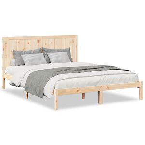 vidaXL Bedframe extra lang zonder matras massief hout 140x210 cm
