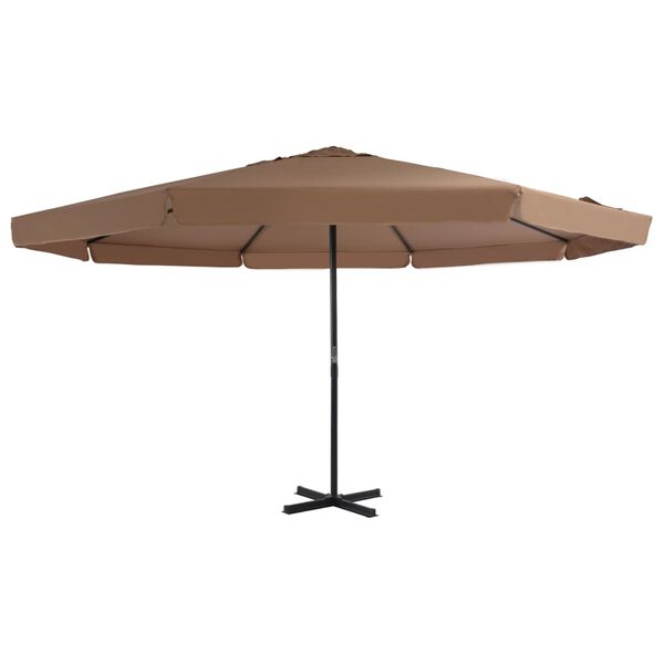 vidaXL Parasol met aluminium paal 500 cm taupe