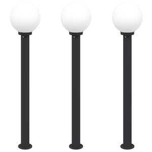 vidaXL Bolderverlichting 3 stuks 120 cm Zwart IP44