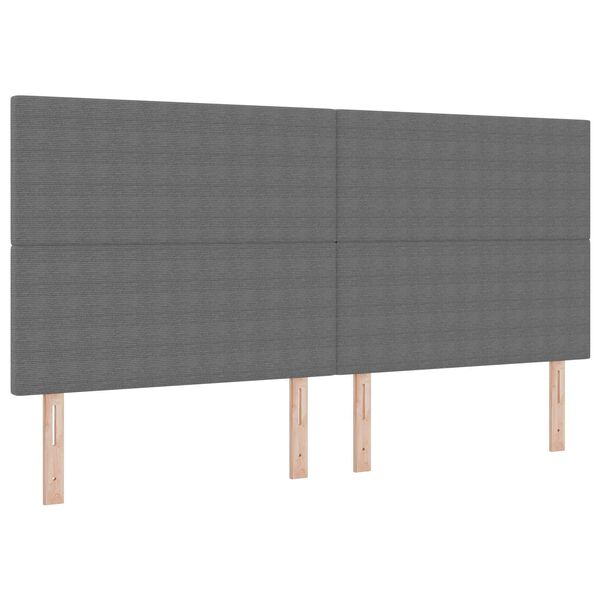 vidaXL LED Hoofdbord met LED-striplichten Lichtgrijs 200 cm Polyester