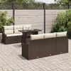vidaXL Tuin Sofa Set met kussen 7 pcs Bruin en Cr&egrave;me poly rattan