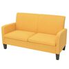 vidaXL Tweezitsbank 135x65x76 cm geel