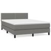 vidaXL Boxspring met matras stof donkergrijs 140x190 cm
