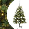 vidaXL Kunstmatige Scharnier Kerstboom met Cones Groen 120 cm